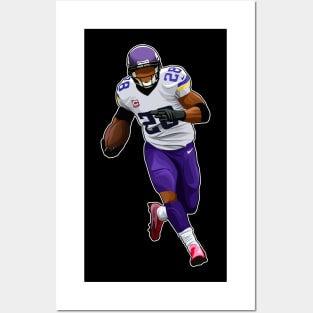Adrian Peterson #28 Rushes Posters and Art